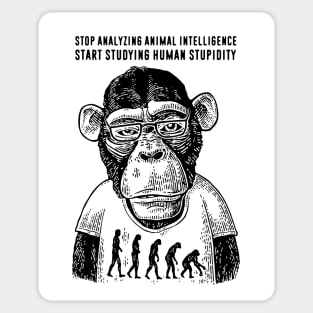 Talking Chimpanzee: On Human Stupidity Sticker